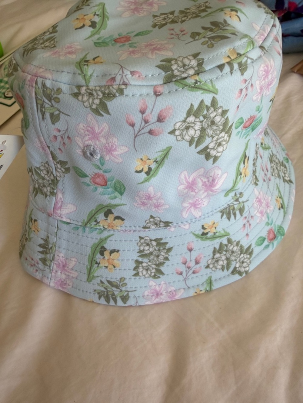 Masters White Bucket Hat with Yellow Green Logo